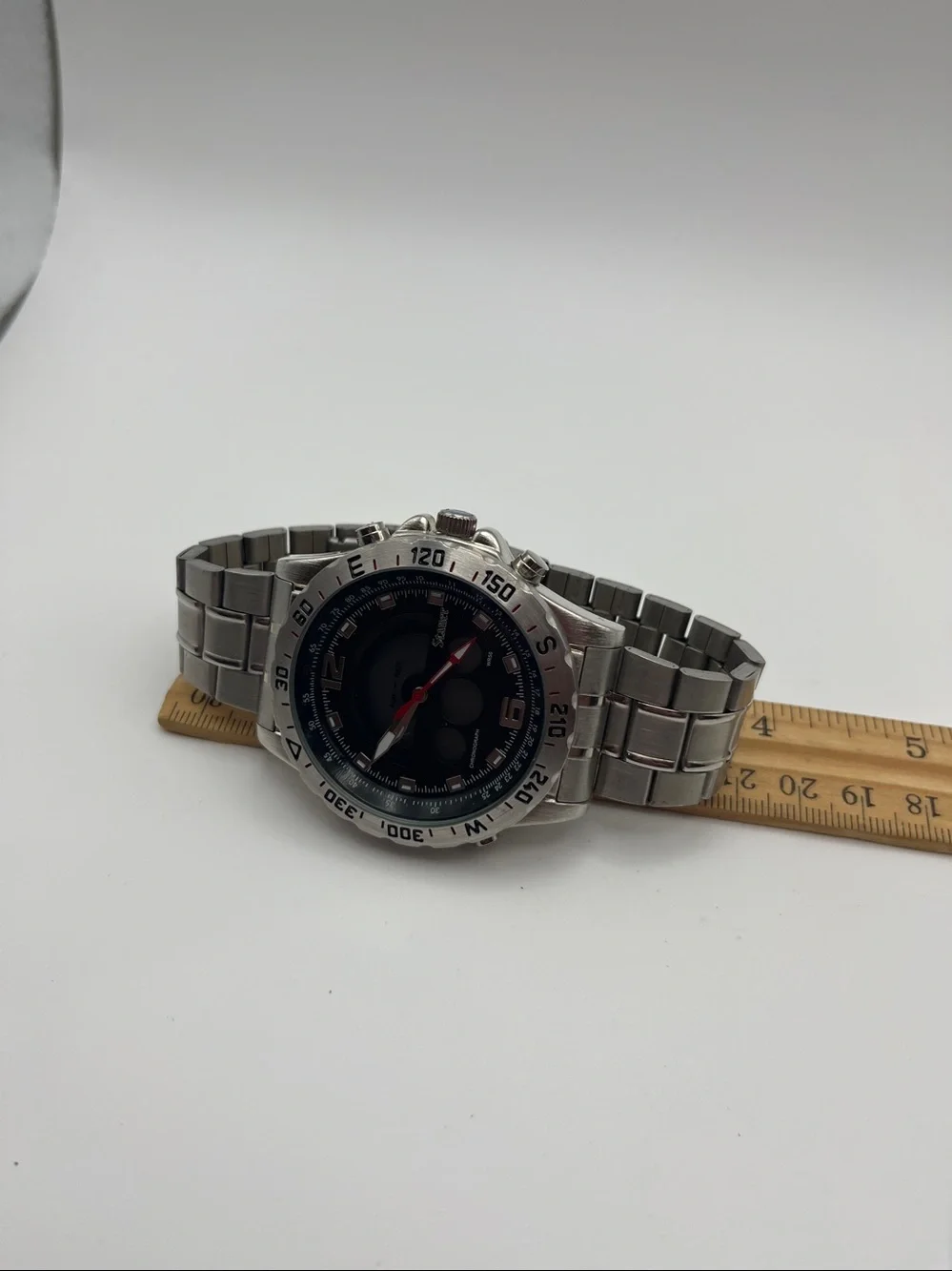 Stauer Men's Stainless Steel Chronograph Watch - Black Dial